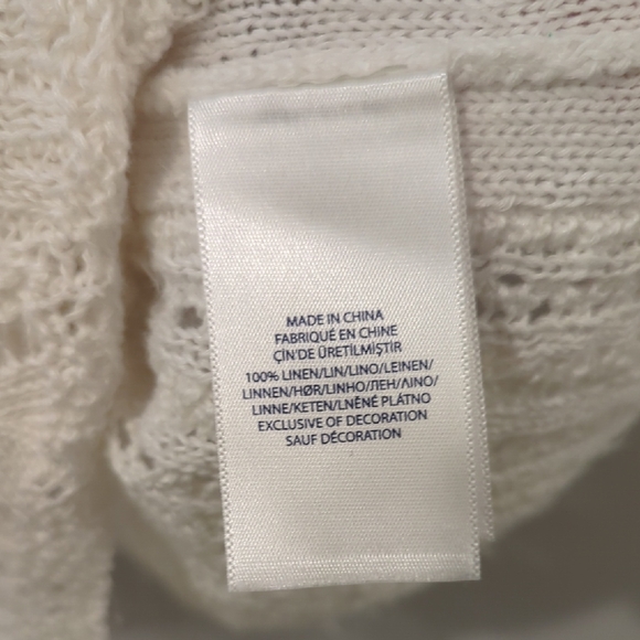 Polo Ralph Lauren Linen Sweater Cable Knit White size L - Picture 4 of 10